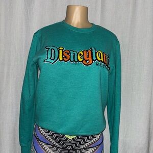 Disneyland Resort Teal Sweatshirt with Orange Logo